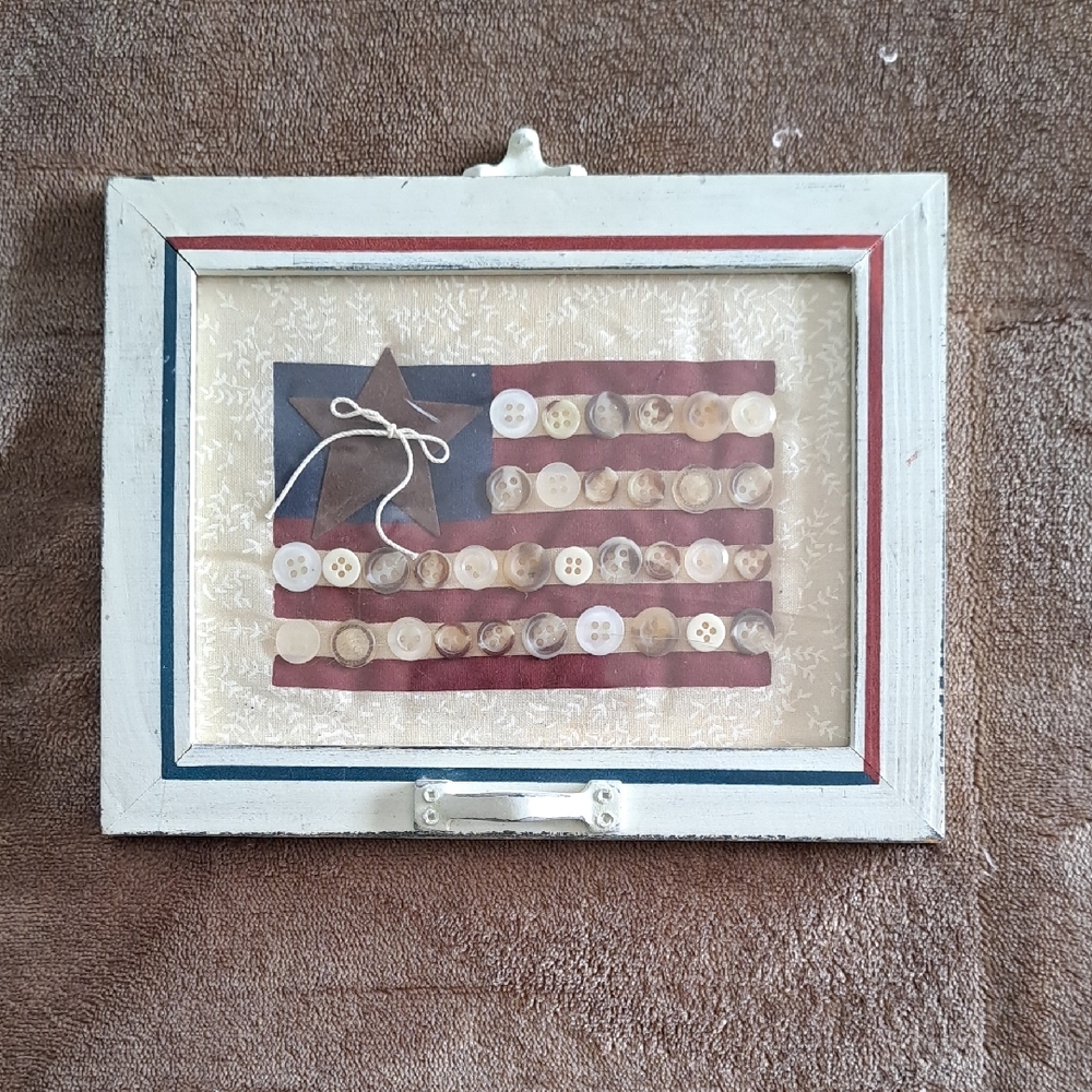 Framed Button American Flag Art